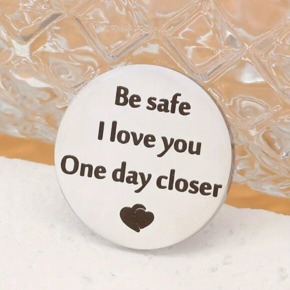 NEW SS Pocket Hug Token Keyring "Be Safe" Inspirational Gift - Picture 1 of 6